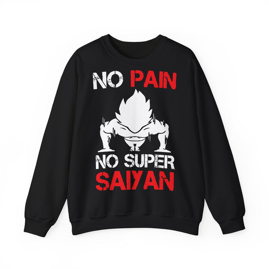 No Pain No Super Saiyan Crewneck Sweatshirt for Anime Fans