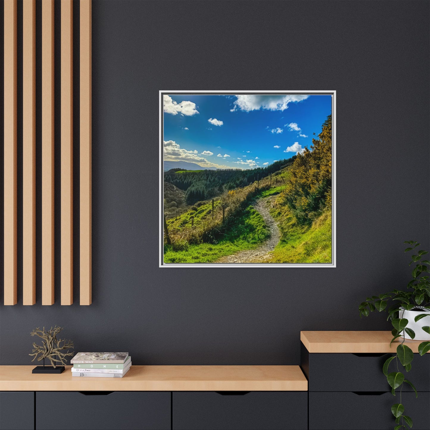 Glanageenty Forest Trail Matte Canvas, Framed (Multi-color)