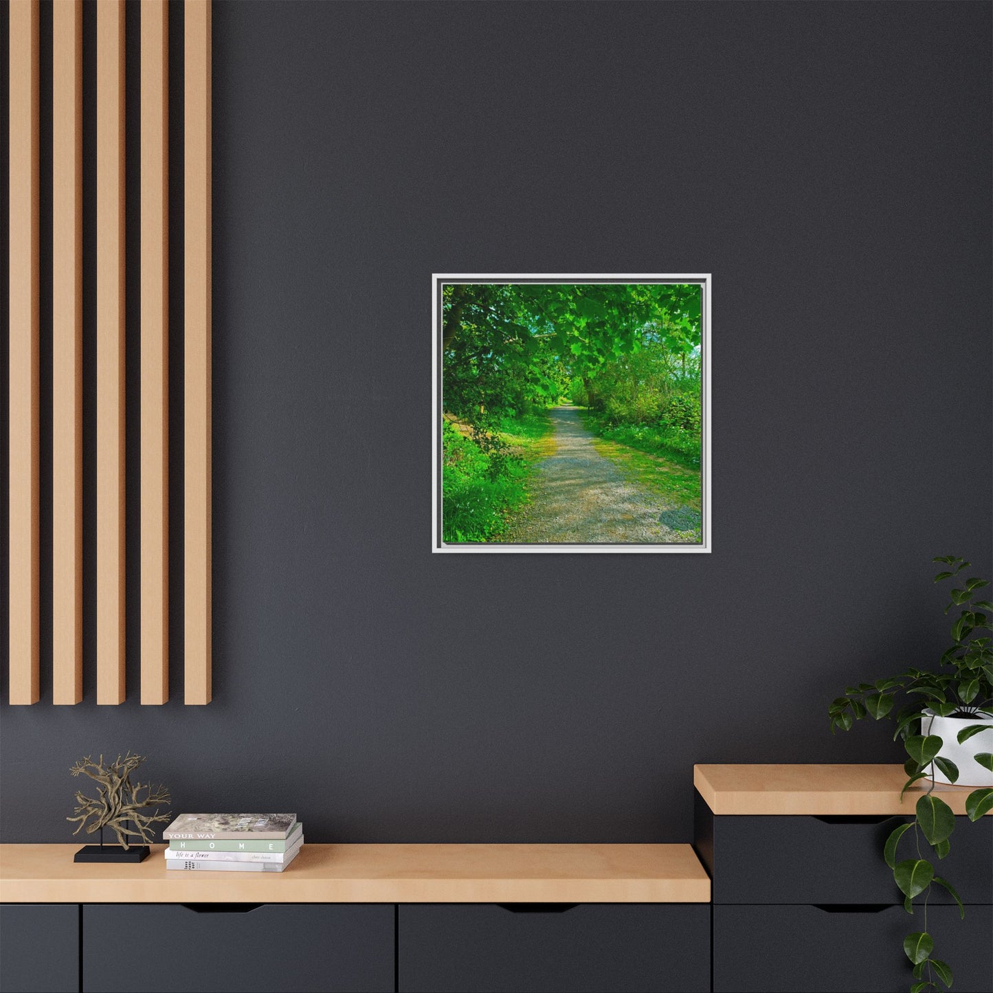 Listowel River Walk Matte Canvas, Framed (Multi-color)