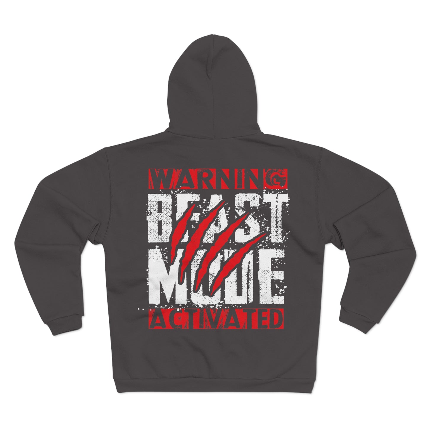 Beast Mode Activated Unisex Hooded Zip Sweatshirt - Sporty & Motivational Hoodie