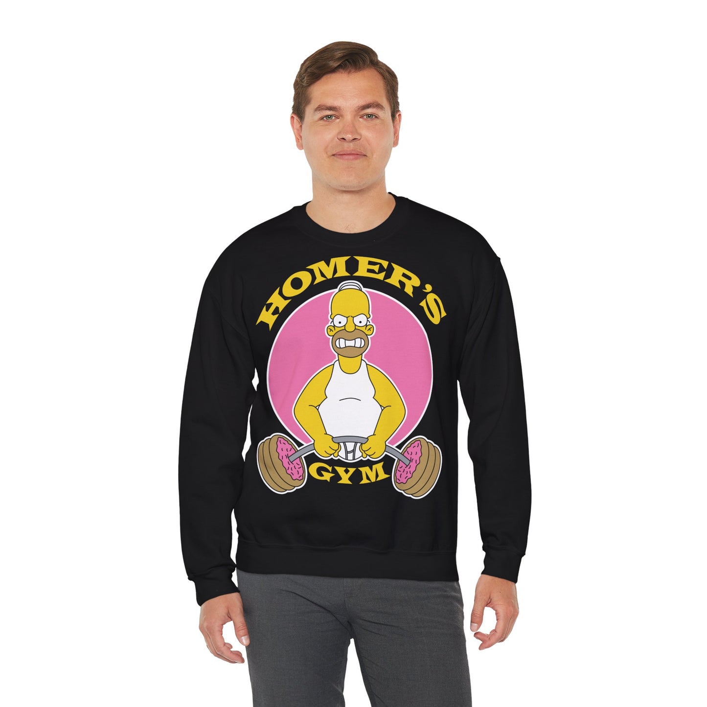 Homer's Gym Sweatshirt - Unisex Heavy Blend™ Crewneck for Fitness Fans Black