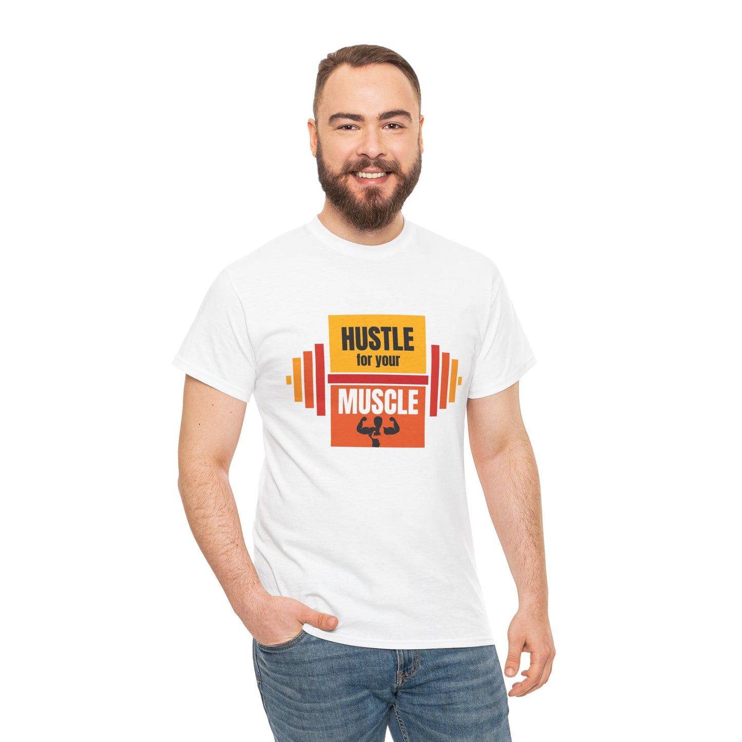 Hustle for Your Muscle Unisex Heavy Cotton Tee | Fitness Motivational T-Shirt