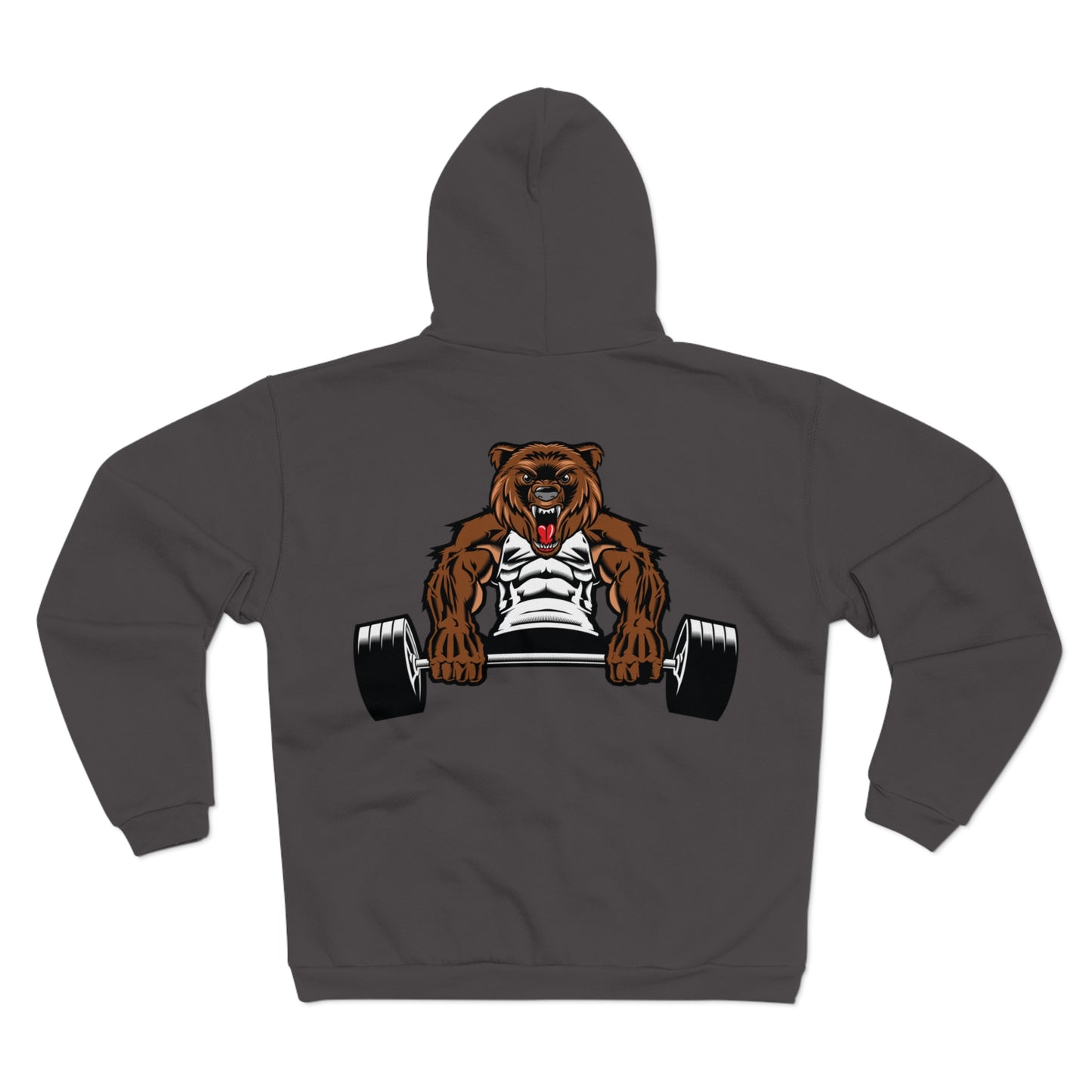 Motivational Bear Weightlifting Unisex Hooded Zip Sweatshirt