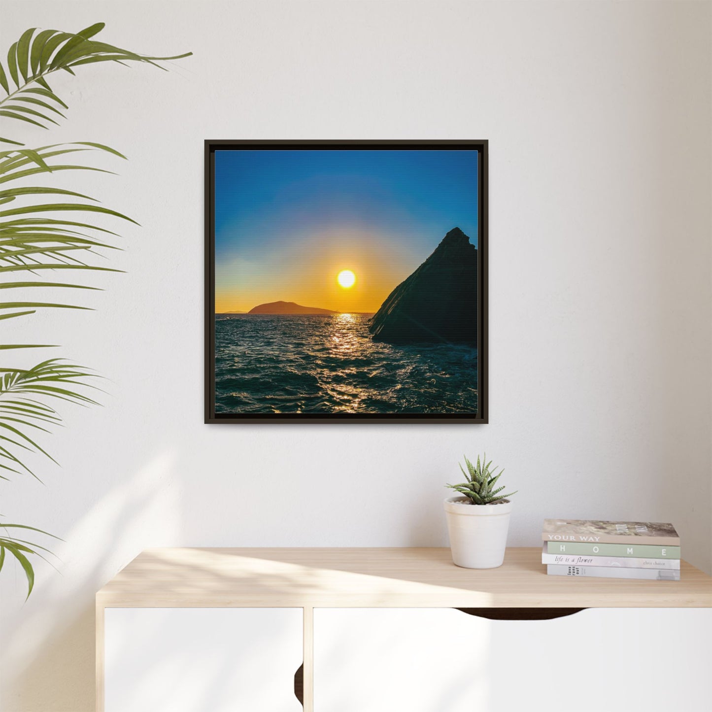 Dunquin Pier Sunset Matte Canvas, Framed (Multi-color)