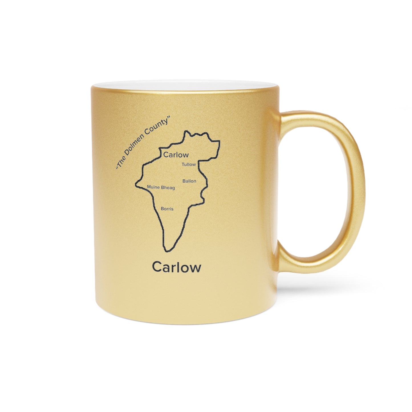 Carlow County Metallic Colour Mug - Silver/Gold - Perfect Gift for Coffee Lovers