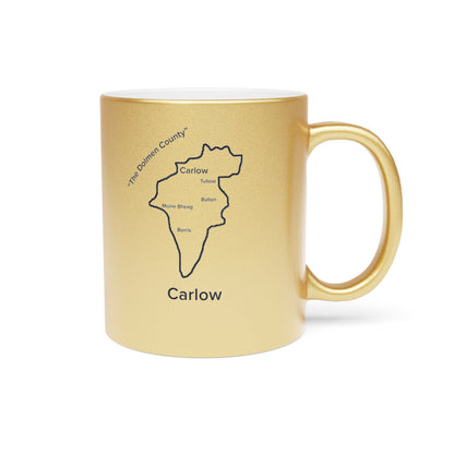 Carlow County Metallic Colour Mug - Silver/Gold - Perfect Gift for Coffee Lovers