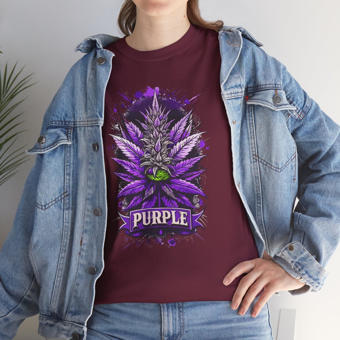 Purple Cannabis Bud T-Shirt — Bold Psychedelic Marijuana Graphic Tee