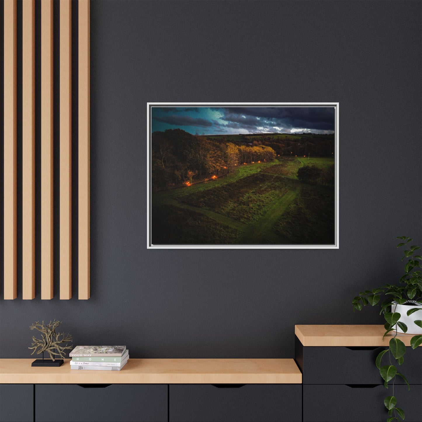 Listowel Town Park Matte Canvas, Framed (Multi-color)