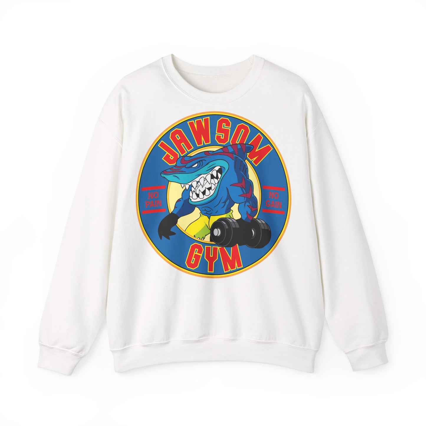 Jawson Gym Unisex Heavy Blend™ Crewneck Sweatshirt - Fitness Wear for Gym Lovers White
