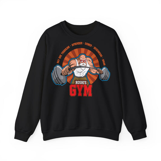 Roshit's Gym Funny Workout Crewneck Sweatshirt Black