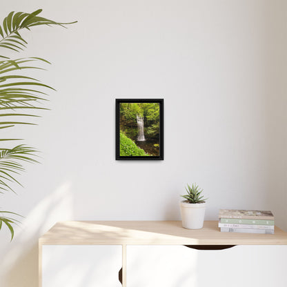 Glacer Waterfall Matte Canvas, Framed (Multi-color)
