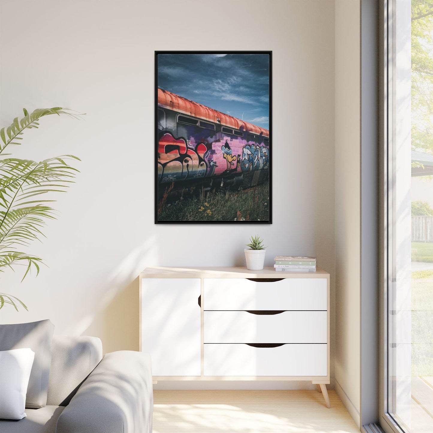 Night Train Matte Canvas, Framed (Multi-color)