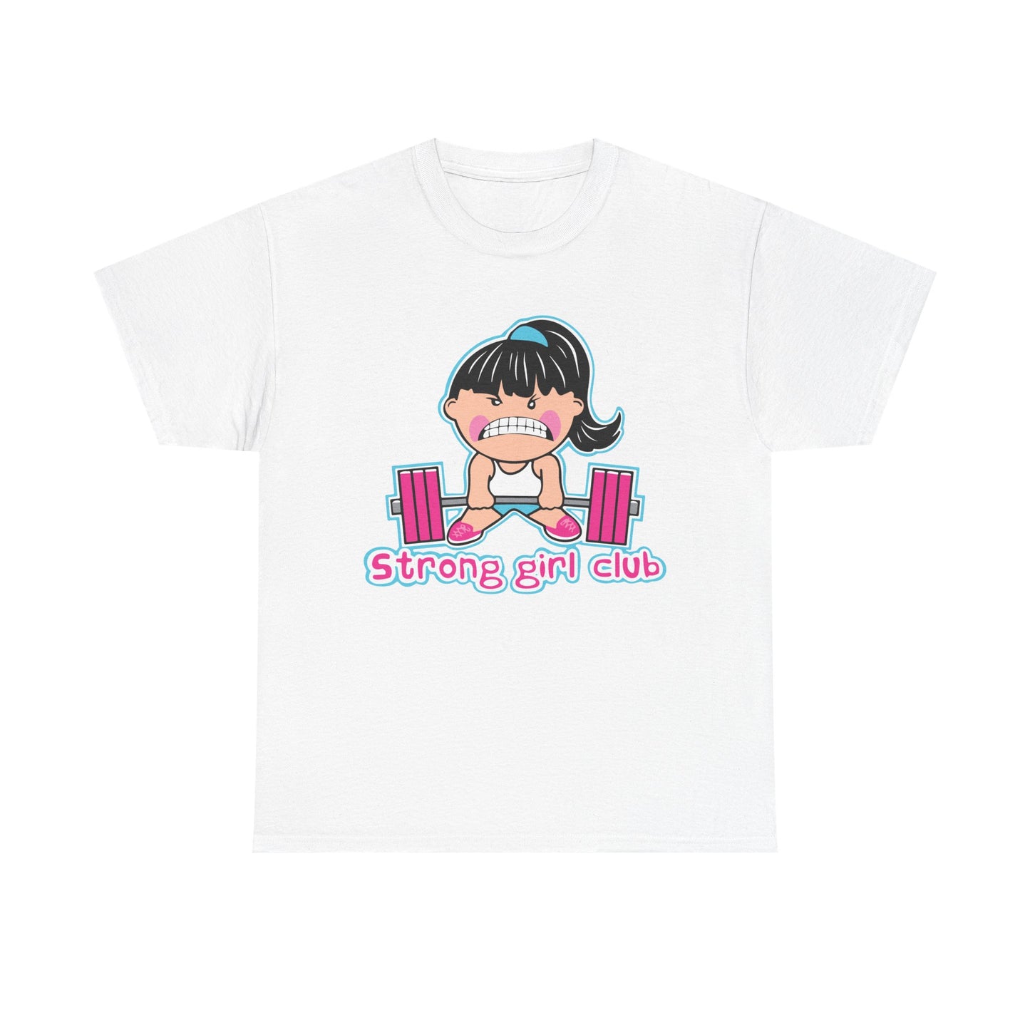 Strong Girl Club Unisex Heavy Cotton Tee - Empowering Fitness Shirt White