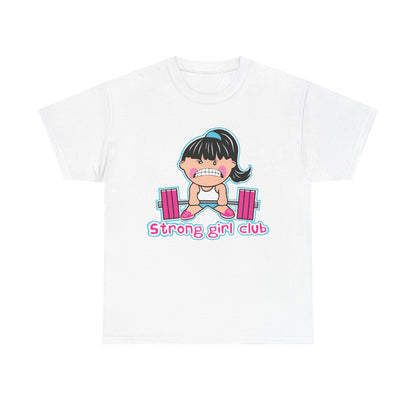 Strong Girl Club Unisex Heavy Cotton Tee - Empowering Fitness Shirt White