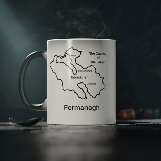 Fermanagh Magic Mug: Color - Changing Coffee Cup with Artistic Map Design
