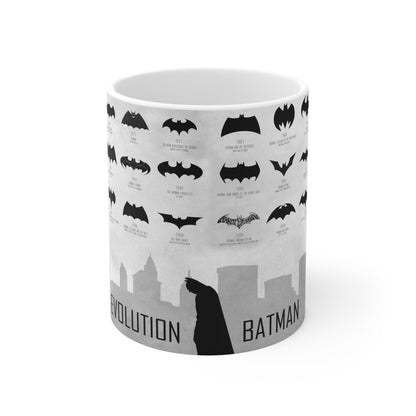 Batman Evolution Ceramic Coffee Cup - 11oz & 15oz, Perfect for Fans and Collectors