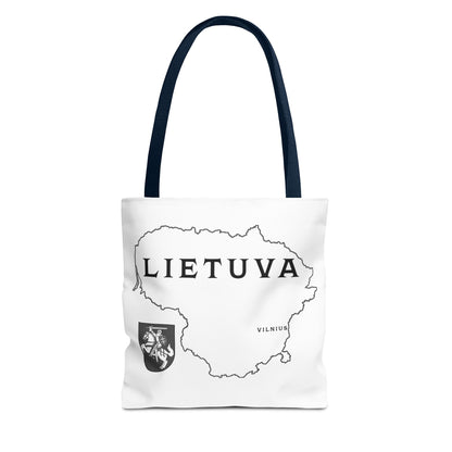 Lietuva Map Tote Bag - Stylish Travel Bag for Lithuanian Pride