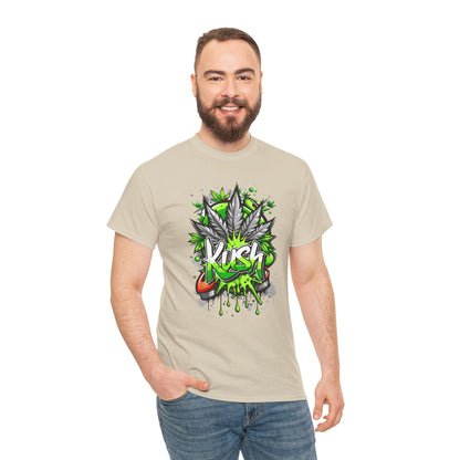Kush Graffiti T-Shirt — Green Cannabis Leaf Street Art Tee