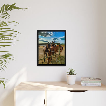 Horses Matte Canvas, Framed (Multi-color)