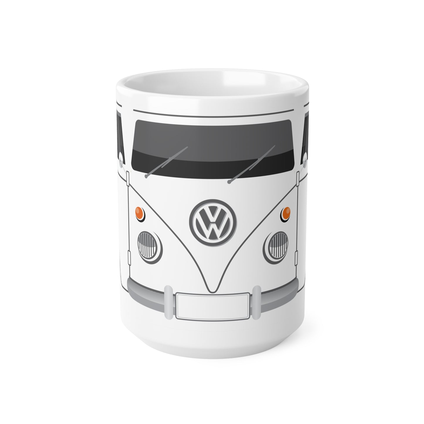 Vintage VW Bus Ceramic Coffee Mug - 11oz & 15oz - Perfect for Auto Enthusiasts White