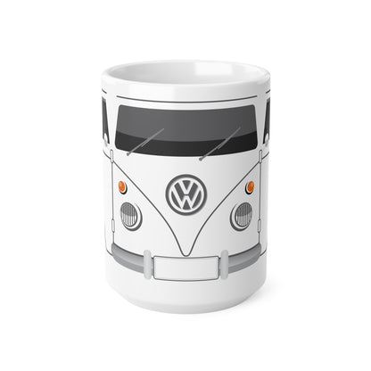 Vintage VW Bus Ceramic Coffee Mug - 11oz & 15oz - Perfect for Auto Enthusiasts White