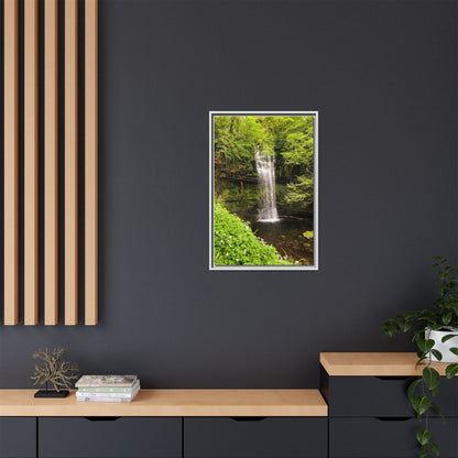 Glacer Waterfall Matte Canvas, Framed (Multi-color)