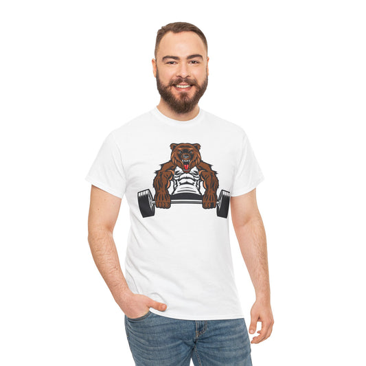 Motivational Bear Weightlifting Tee - Unisex Heavy Cotton Shirt