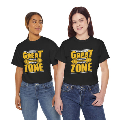 Great Zone Fitness Tee | Unisex Heavy Cotton Shirt for Gym Enthusiasts