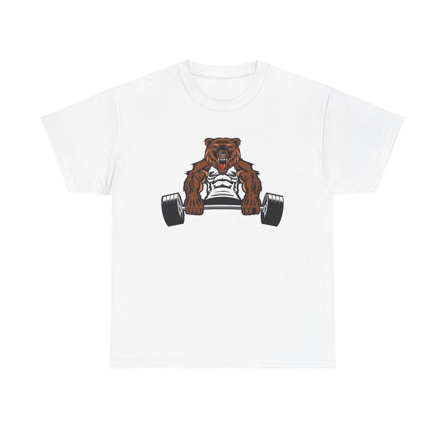 Motivational Bear Weightlifting Tee - Unisex Heavy Cotton Shirt