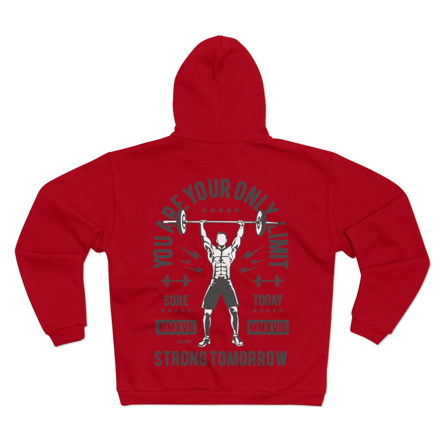 Motivational Fitness Hoodie - "You Are Your Only Limit" Unisex Hooded Zip Sweatshirt