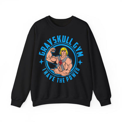 He-Man Inspired Gym Sweatshirt - "Grayskull Gym I Have The Power" Black
