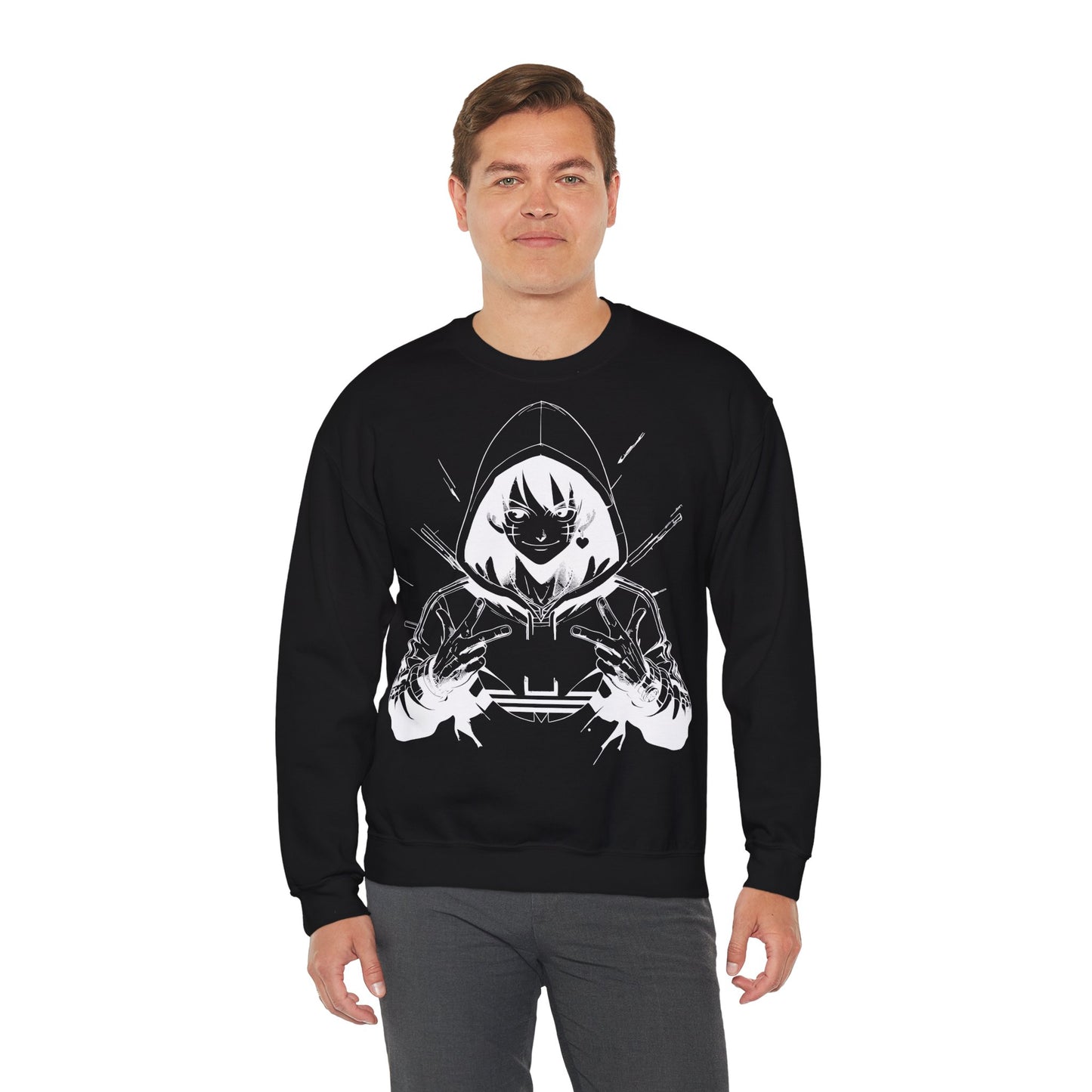 Better Don't Mess White Unisex Heavy Blend™ Crewneck Sweatshirt Black