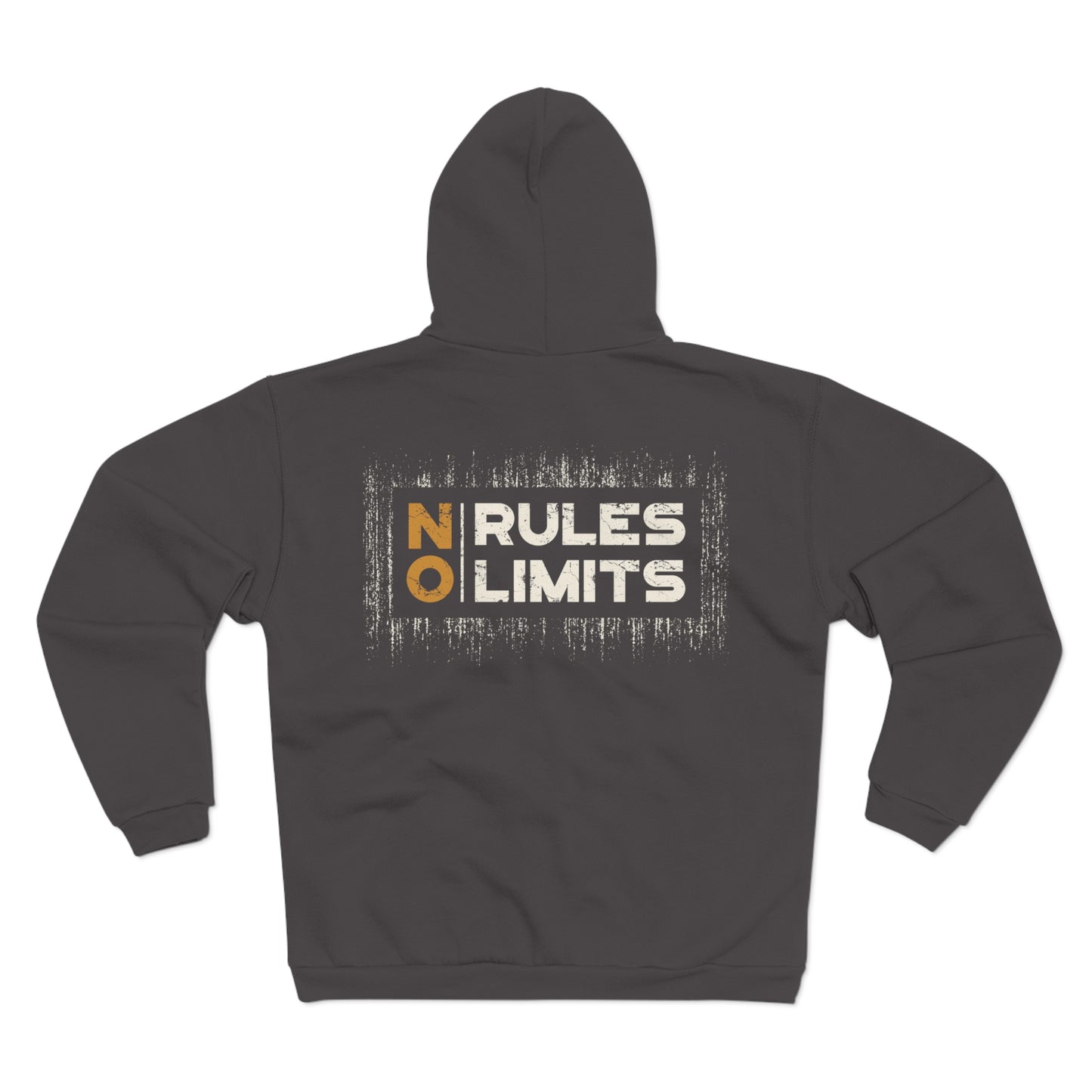 No Rules No Limits Unisex Hooded Zip Sweatshirt - Motivational Casual Wear