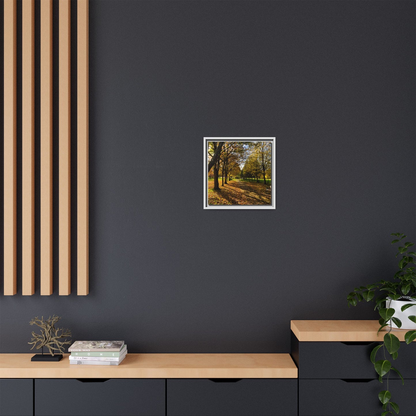 Listowel town Park Autumn Matte Canvas, Framed (Multi-color)