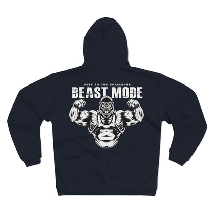 Beast Mode Unisex Hooded Zip Sweatshirt - Motivational Fitness Apparel