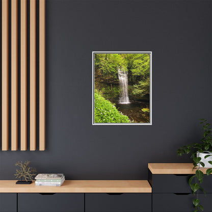 Glacer Waterfall Matte Canvas, Framed (Multi-color)