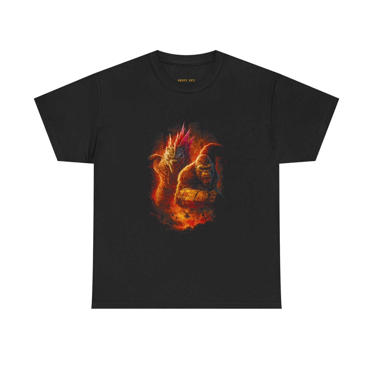 Phoenix & Skull Flame T-Shirt — Gothic Fire Skull Tee