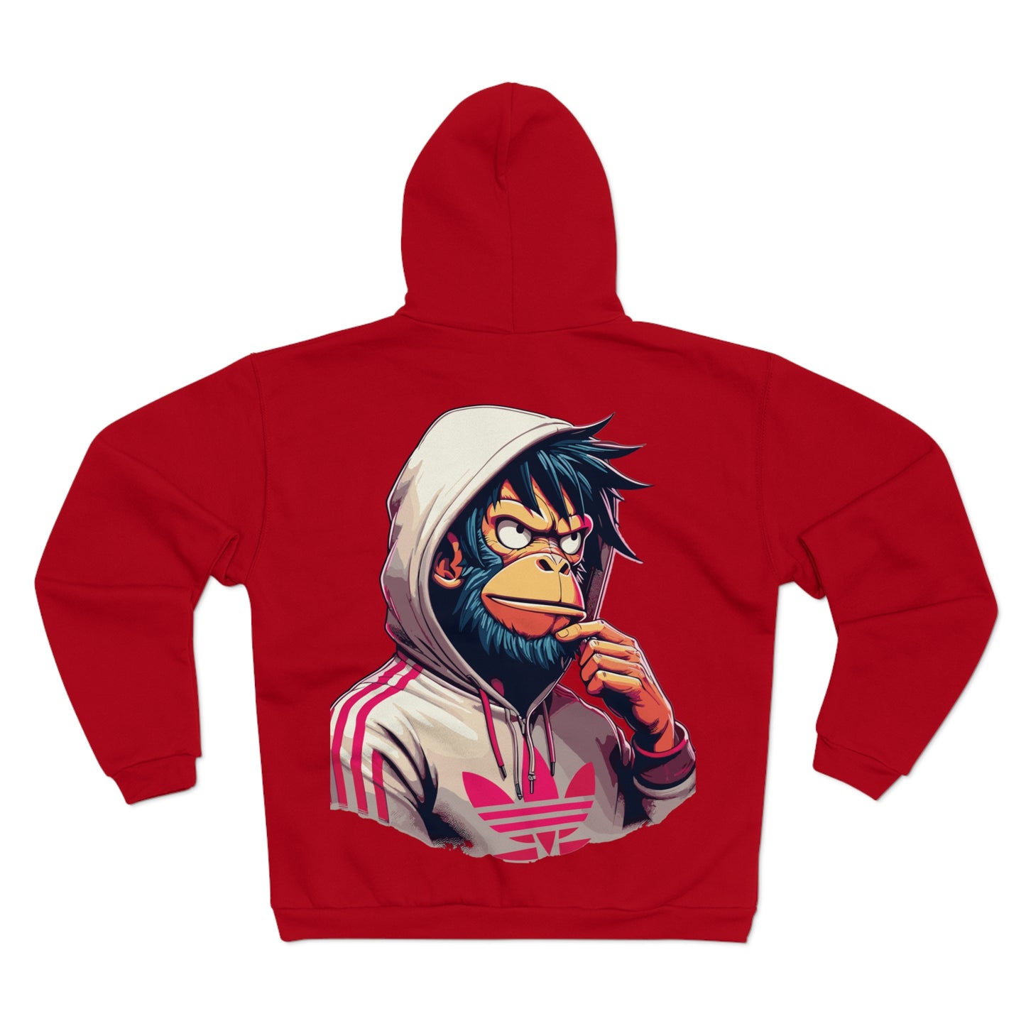 Mhm Retro Adidas Monkey Unisex Hooded Zip Sweatshirt