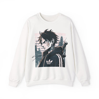 Urban Anime Graphic Crewneck Sweatshirt for Casual Style