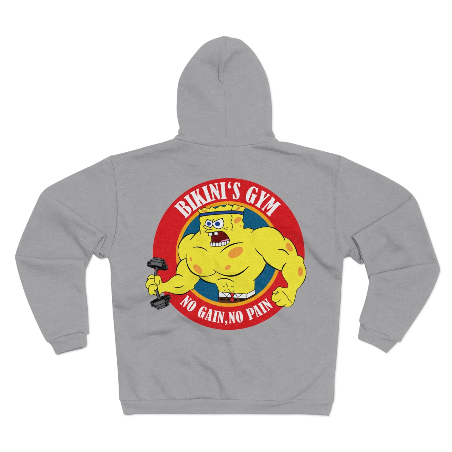 Bikini's Gym No Gain No Pain Unisex Hooded Zip Sweatshirt | Fitness Apparel