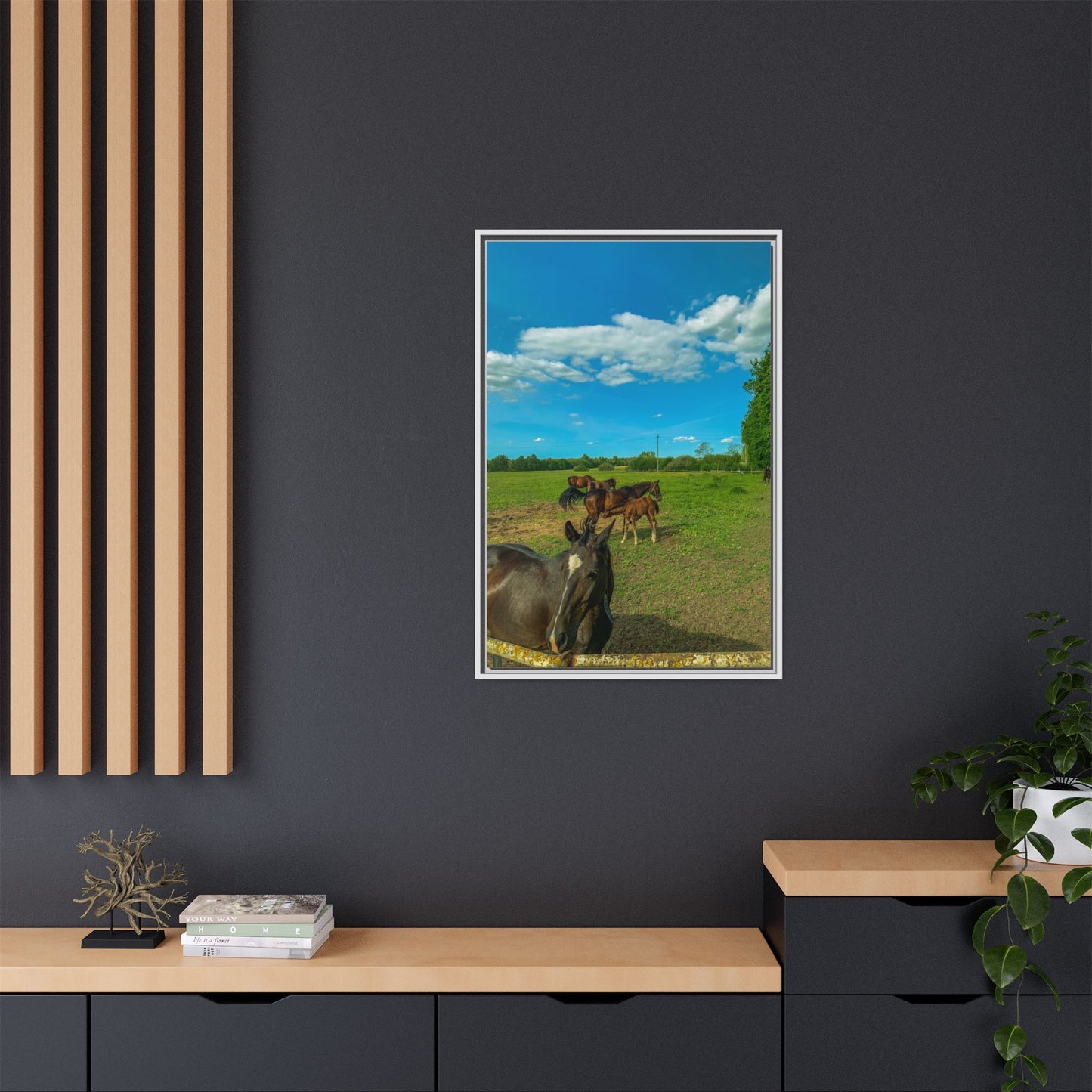 horses 2 Matte Canvas, Framed (Multi-color)