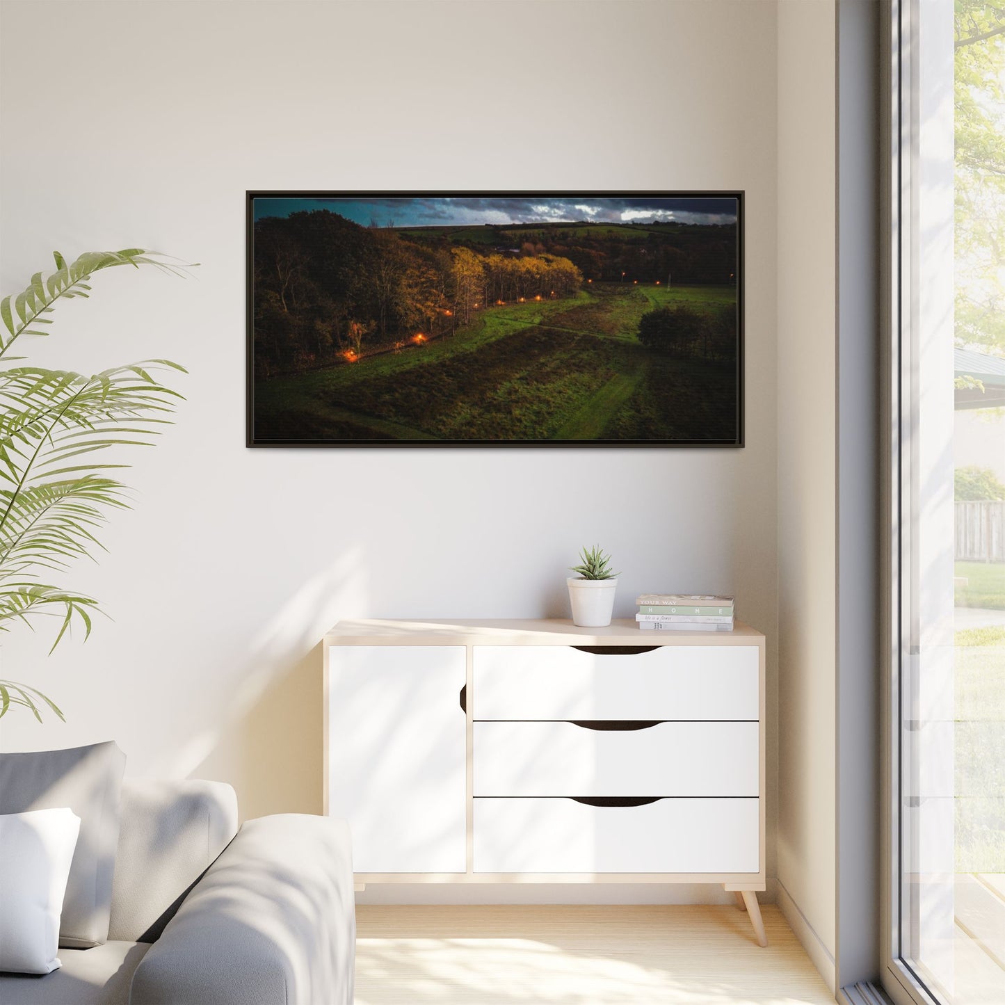 Listowel Town Park Matte Canvas, Framed (Multi-color)