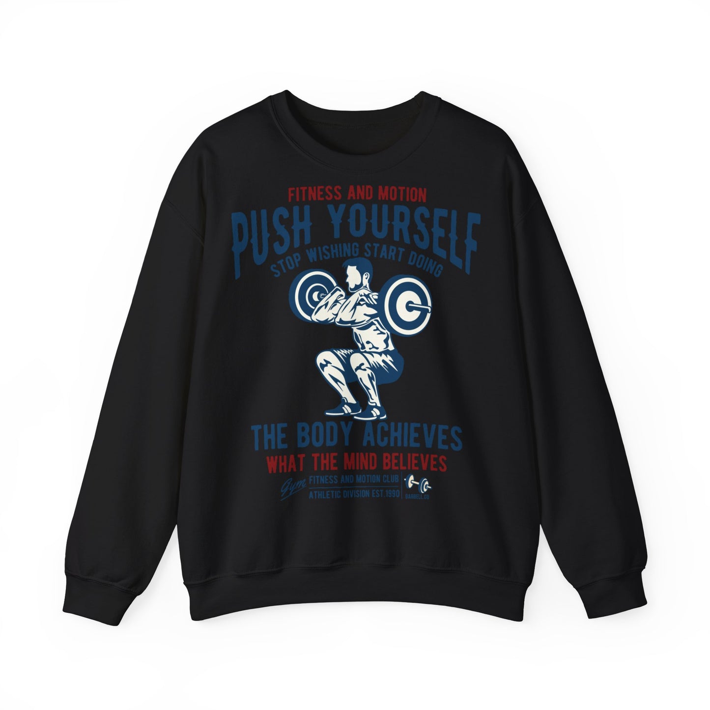 Inspirational Fitness Sweatshirt - "Push Yourself" Crewneck for Active Lifestyles