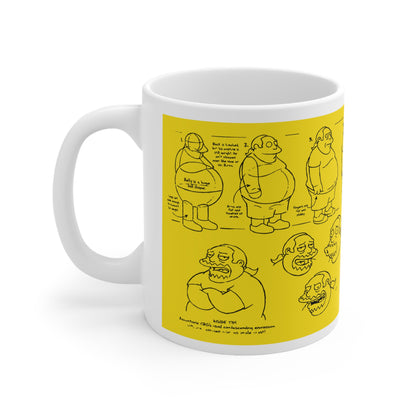 Vibrant Ceramic Coffee Cups - Comic Book Guy Moods Collection, 11oz & 15oz