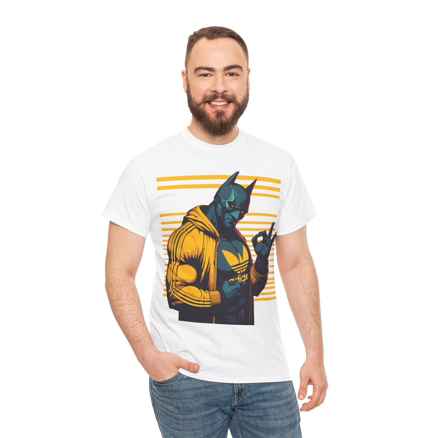 Retro Superhero Unisex Heavy Cotton Tee - Cool Graphic Tee for Casual Wear