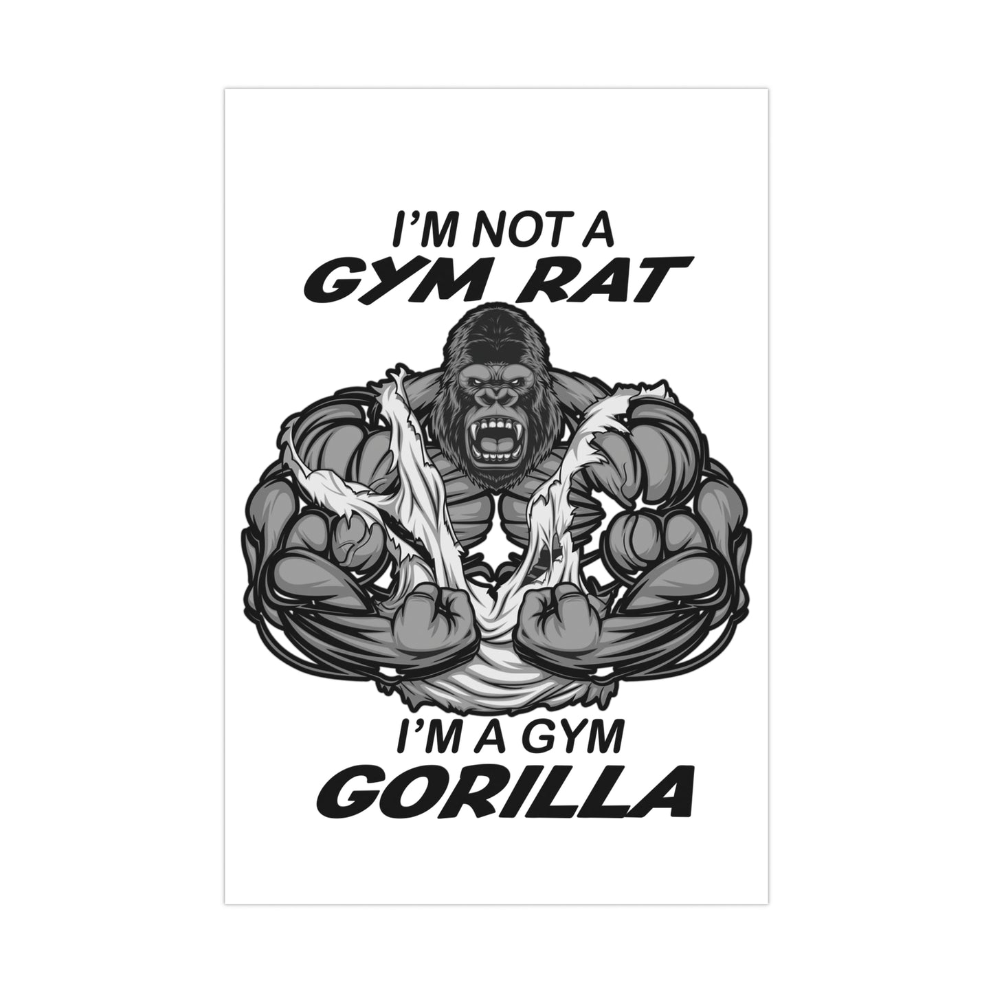 Funny Gym Gorilla Matte Posters