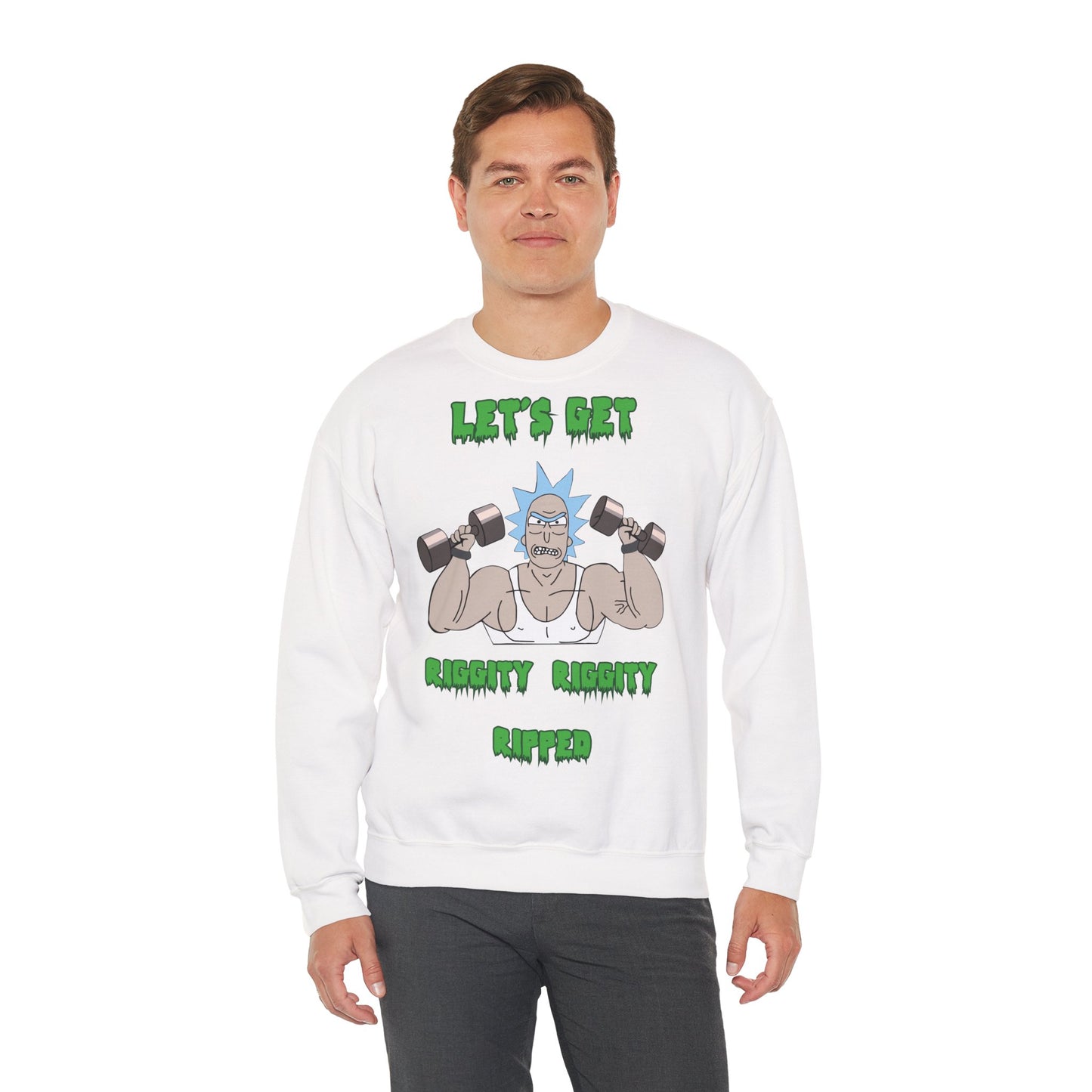 Let's Get Ripped Unisex Heavy Blend™ Crewneck Sweatshirt - Gym Motivational Sweatshirt White