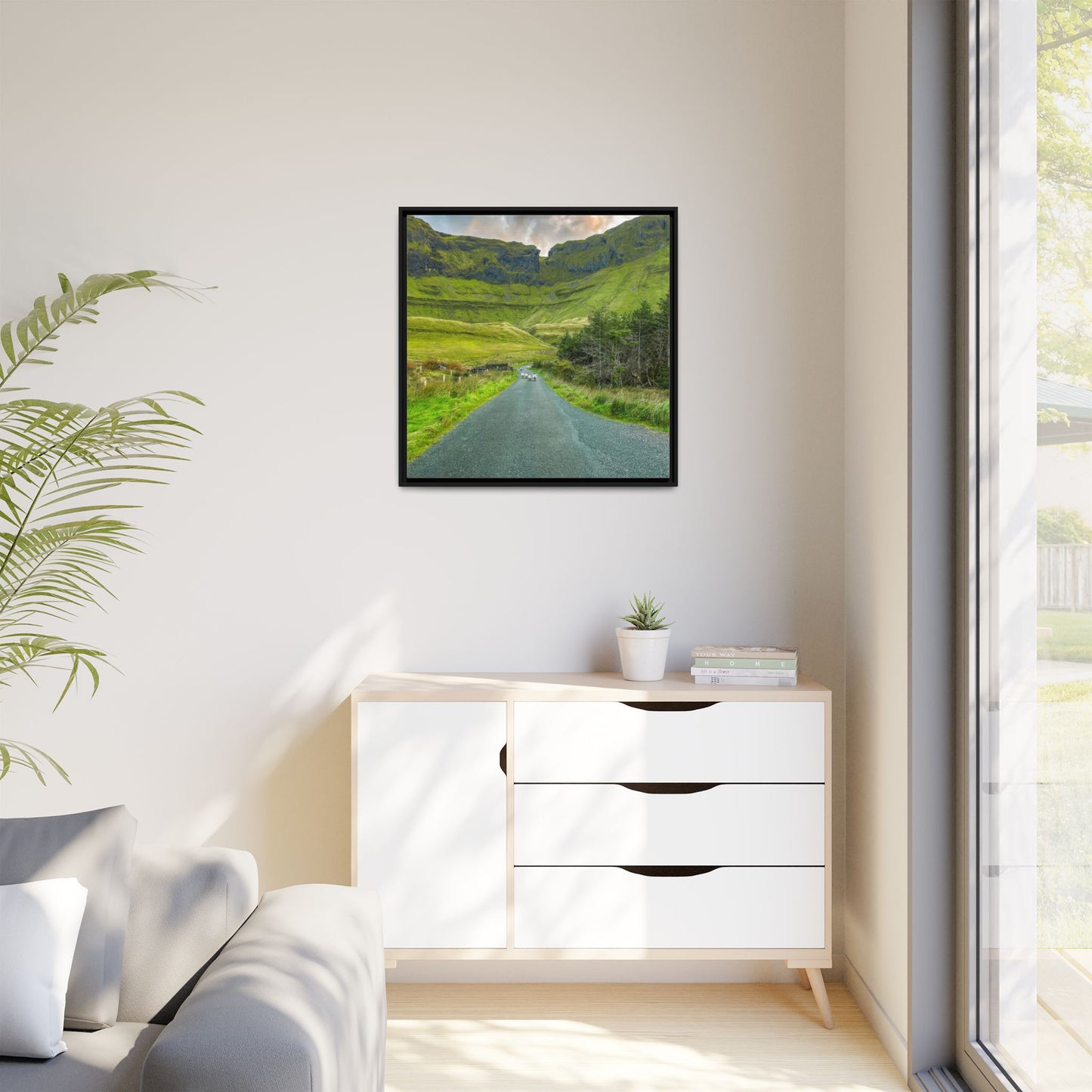 Gleniff Horseshoe Matte Canvas, Framed (Multi-color)