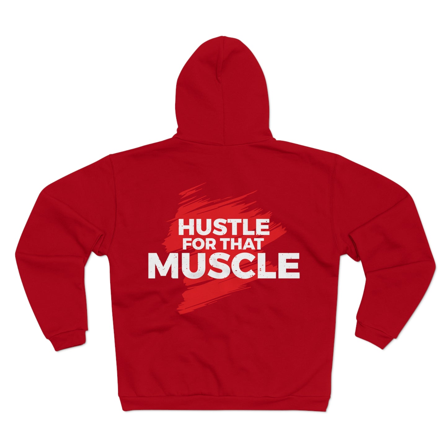 Motivational Unisex Hooded Zip Sweatshirt - 'Hustle for That Muscle'