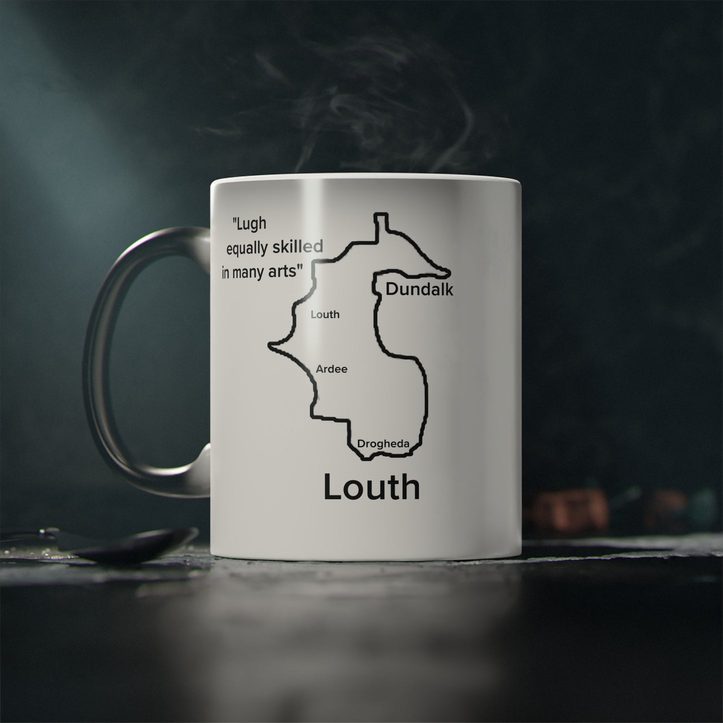 Louth Magic Mug: Color - Changing Coffee Cup with Artistic Map Design